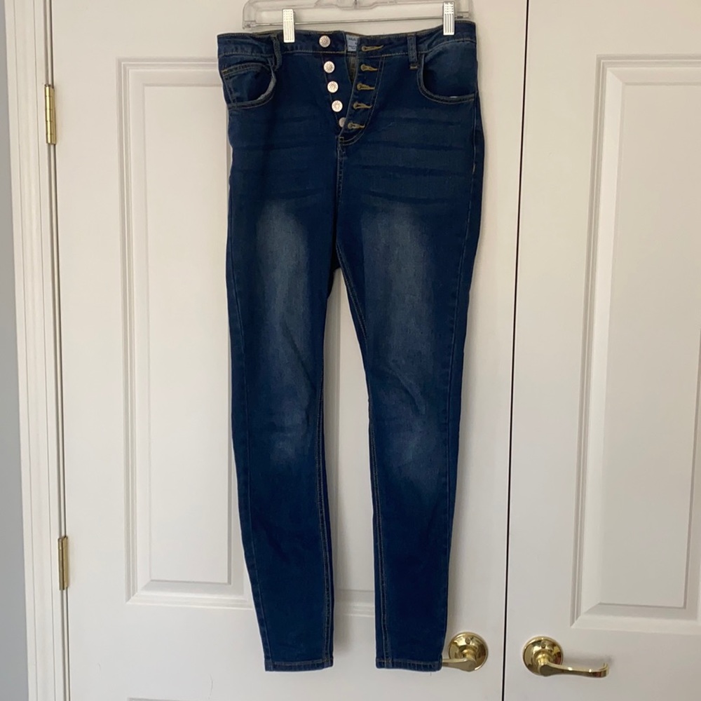 White Bitch high rise skinny jeans